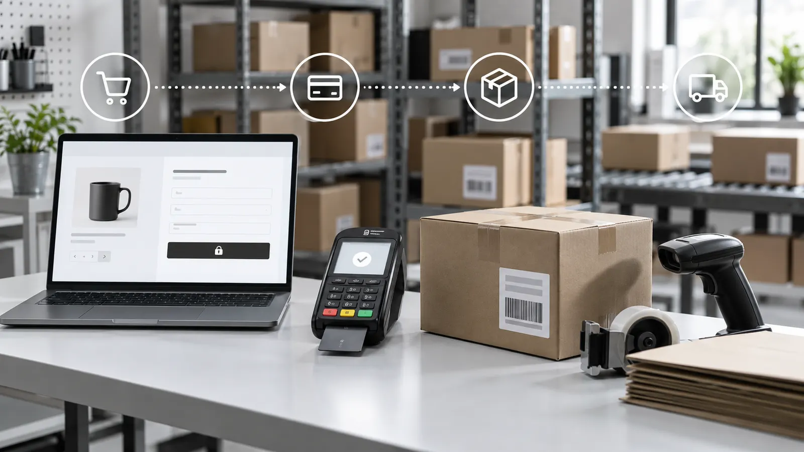 E-ticaret ödeme, sipariş, barkod ve kargo süreçlerinin birlikte yönetildiği operasyon masası