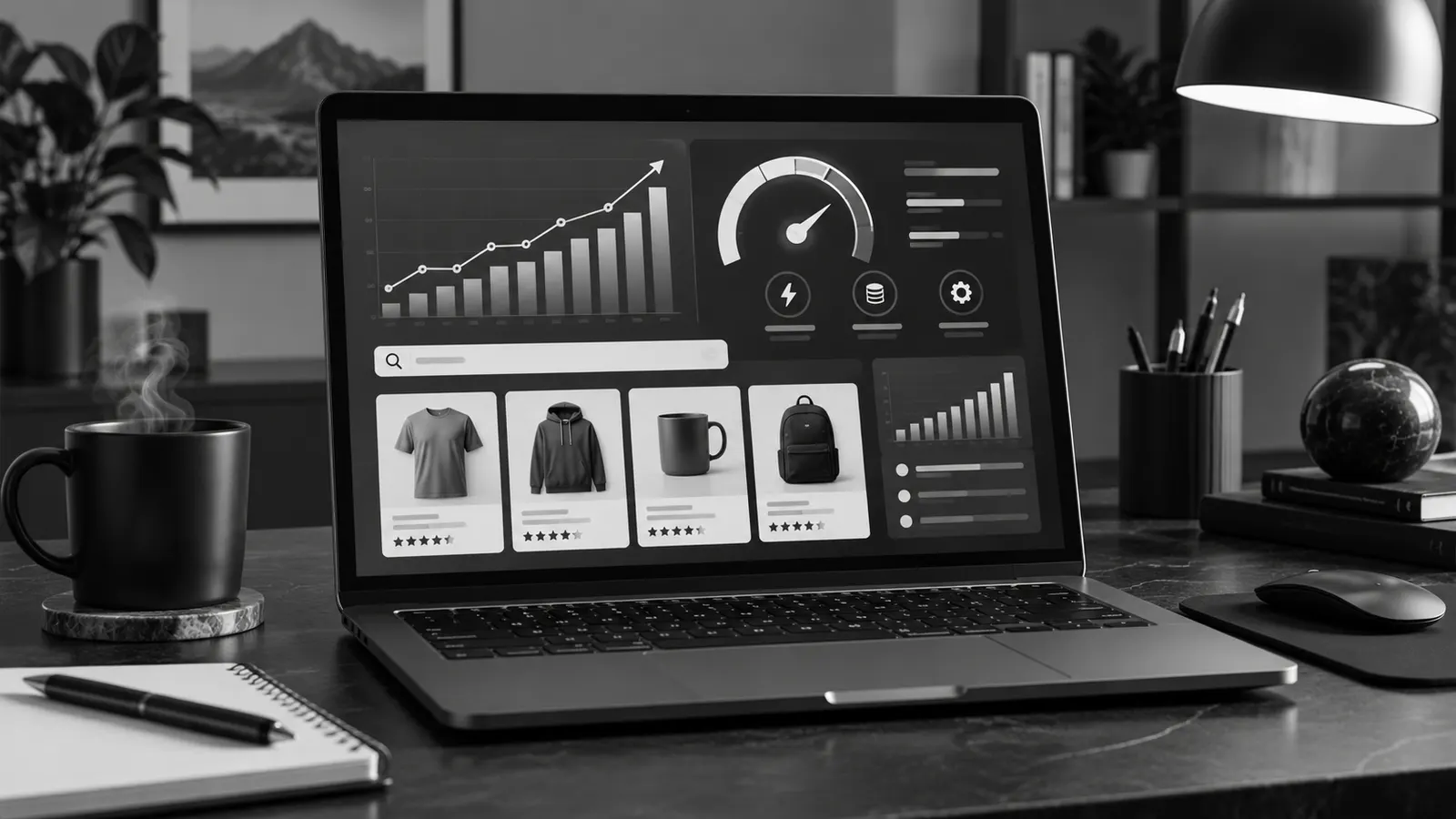 WooCommerce mağazasında SEO görünürlüğü, hız ve satış performansı analiz ekranı