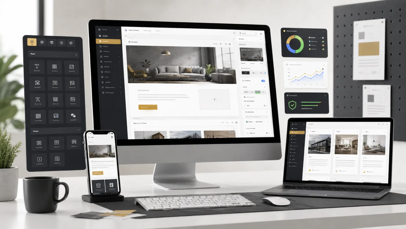 WordPress web sitesi için yönetilebilir CMS paneli içerik editörü SEO ve responsive arayüz görseli
